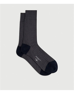 Мужские ребристые носки из мерсеризованного хлопка, темно-серый Hackett