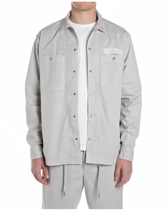 Мужская рубашка с длинными рукавами на пуговицах, светло-серый Replay