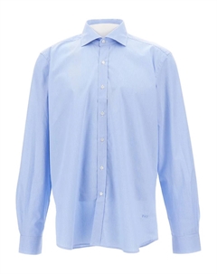 Полосатая хлопковая рубашка, синий Fay