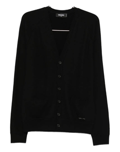 Кардиган с V-образным вырезом и пуговицами, черный Dsquared2
