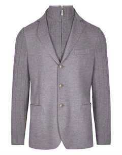 Пиджак с ребристыми рукавами и пуговицами, серый Eleventy