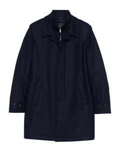 Шерстяное пальто на молнии, синий Fay