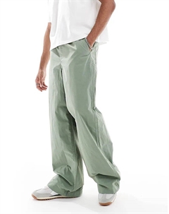 Супер мешковатые брюки из зеленого поплина Asos design