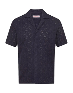 Рубашка с короткими рукавами и вышитыми деталями, синий Orlebar brown