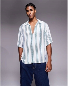 Рубашка свободного кроя в синюю полоску Asos design