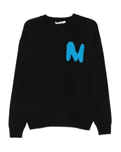 Свитер с круглым вырезом и логотипом, черный Msgm