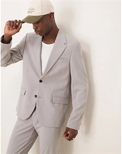 Пиджак узкого кроя, растягивающийся в четырех направлениях, серый Asos design