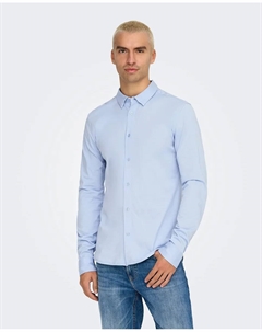 Мужская рубашка стрейч, синий Only & sons