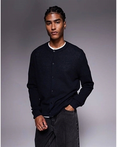 Свободный трикотажный кардиган темно-синего цвета Asos design