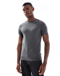 Футболка Muscle Fit темно-серого цвета Asos design