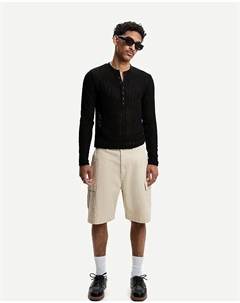 Шорты-бермуды бежевого цвета Bershka