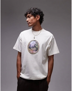 Футболка Mirror свободного кроя с мотивом кремового цвета Carhartt wip