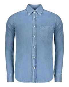 Джинсовая рубашка с закругленным подолом, синий Moorer