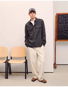 Мужская вязаная рубашка, серый Green coast