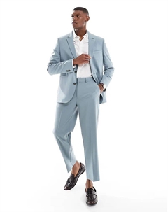 Прямые укороченные брюки пыльно-синего цвета Asos design