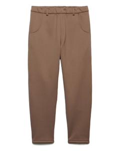 Брюки с эластичной талией и треугольным логотипом, коричневый Prada