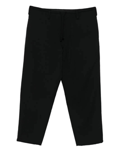 Шерстяные брюки с завязкой на талии, черный Yohji yamamoto