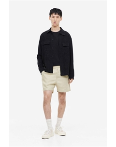 Льняные шорты regular fit, бежевый H&m