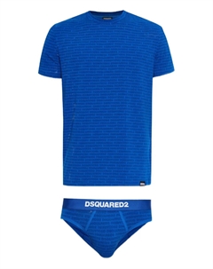 Комплект футболки и боксеров с логотипом, синий Dsquared2