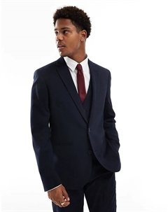 Тонкий пиджак темно-синего цвета Asos design