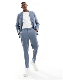 Зауженные брюки из синего твила Asos design