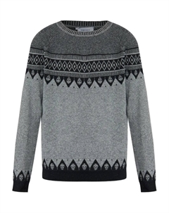 Шерстяной свитер с рисунком черепа, серый Alexander mcqueen