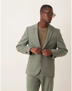 Узкий пиджак из зеленого твила Asos design