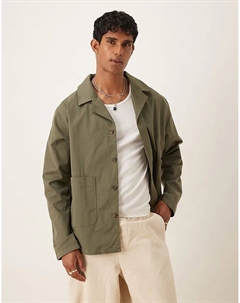 Рабочая куртка из хлопкового твила ASOS DESGIN зеленого цвета Asos design
