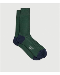 Мужские ребристые носки из мерсеризованного хлопка, темно-зеленый Hackett