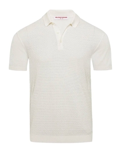 Текстурированная рубашка-поло с короткими рукавами, белый Orlebar brown