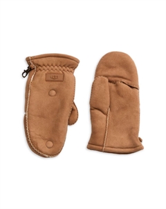 Варежки-флип-топ из кожи и овчины, цвет Chestnut Ugg