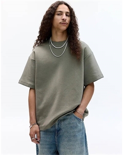 Толстовка с короткими рукавами цвета хаки Pull & bear