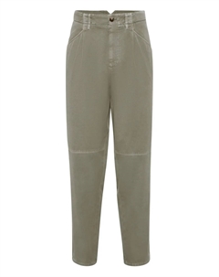 Брюки со складками и карманами, зеленый Brunello cucinelli