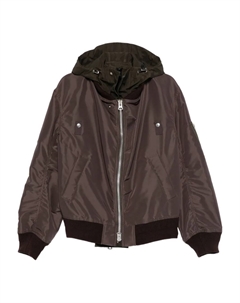 Куртка-бомбер с капюшоном и застежкой-молнией спереди, коричневый Sacai