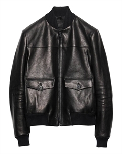 Кожаный бомбер, черный Prada