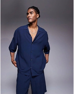 Рубашка свободного кроя Revere от темно-синего цвета Asos design