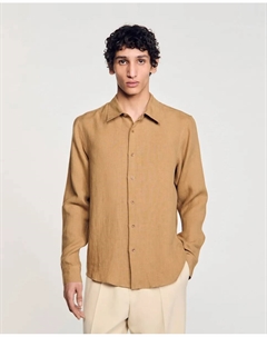 Мужская льняная рубашка, песочный Sandro