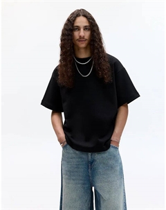 Толстовка Basic с короткими рукавами черного цвета Pull & bear