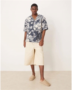 Рубашка с короткими рукавами и абстрактным цветочным принтом Mango