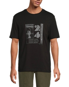 Хлопковая футболка с принтом космического постера, нуарный Zadig&voltaire