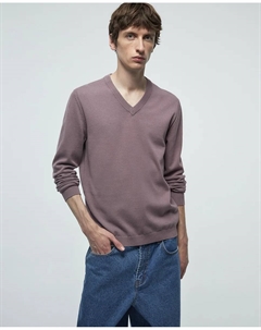 Джемпер с V-образным вырезом, сиреневый Сфера