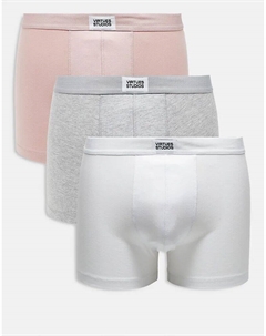 Комплект из 3 трусов с тканой нашивкой синего цвета Asos design