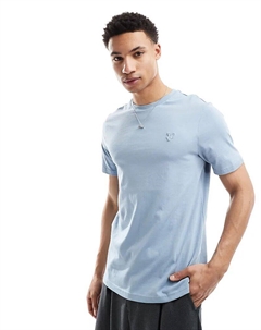 Футболка с изображением орла в тон в пепельно-голубом цвете Lyle & scott