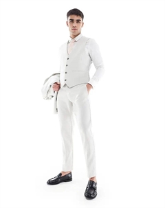 Узкие брюки из шерстяной смеси светло-серого цвета Asos design