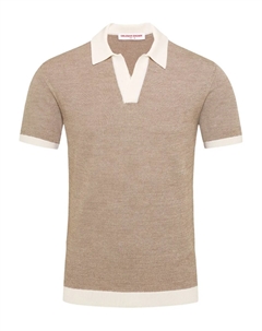 Рубашка-поло с контрастной полосой, нейтральный Orlebar brown