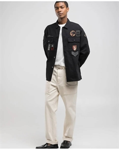 Мужская рубашечная куртка на пуговицах, черный Replay