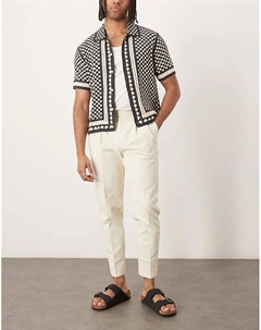 Зауженные книзу брюки-чиносы из хлопка белого цвета Asos design