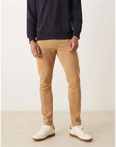 Узкие брюки-чиносы бежевого цвета Asos design