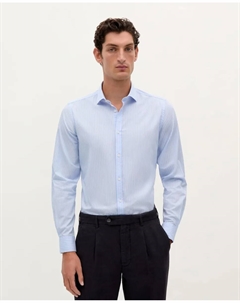 Мужская хлопковая рубашка в полоску, светло-голубой Scalpers