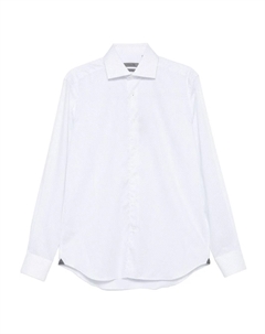 Рубашка в горошек с длинными рукавами, белый Corneliani